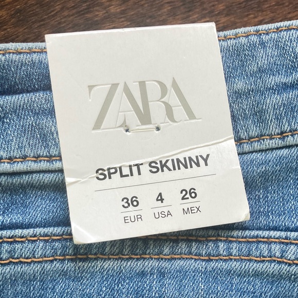 Zara Split Skinny Jeans NWT Size 4 - Picture 2 of 8